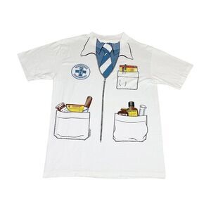 Vintage 1980 Pharmacy T-Shirt Uniform Medium Medicine Drugs Funny Single Stitch